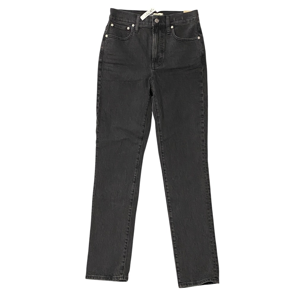 Madewell Perfect Vintage Jean High Rise Straight Leg Black Lunar Wash‎ 25T NWT!!